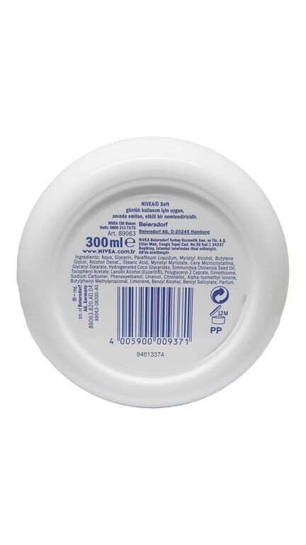 Nivea Nemlendirici Soft Krem 300 ml Koli (12 Adet)