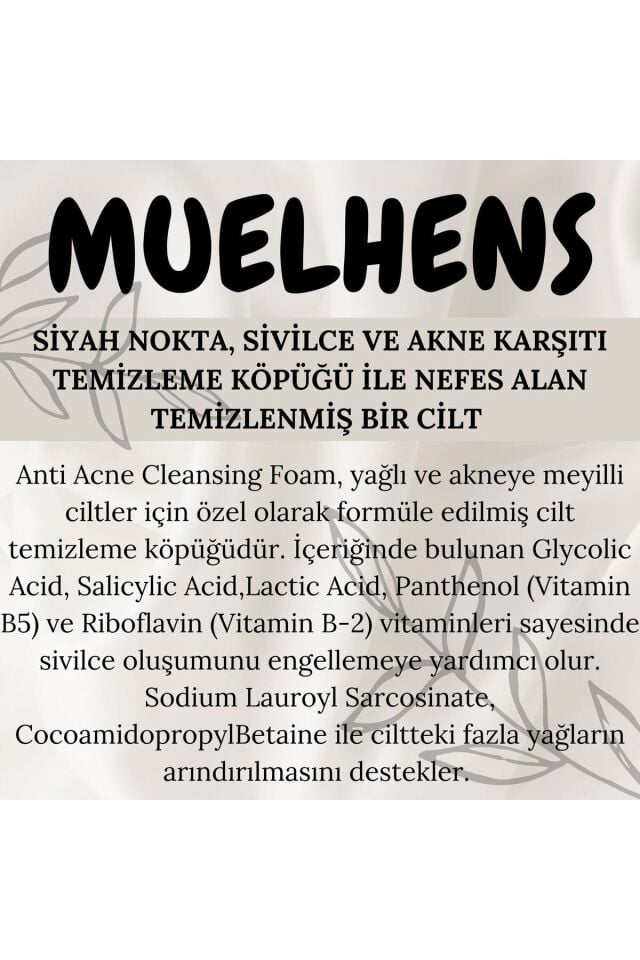 Muelhens Siyah Nokta, Ve Karşıtı Cilt Temizleme Köpüğü 200 ml
