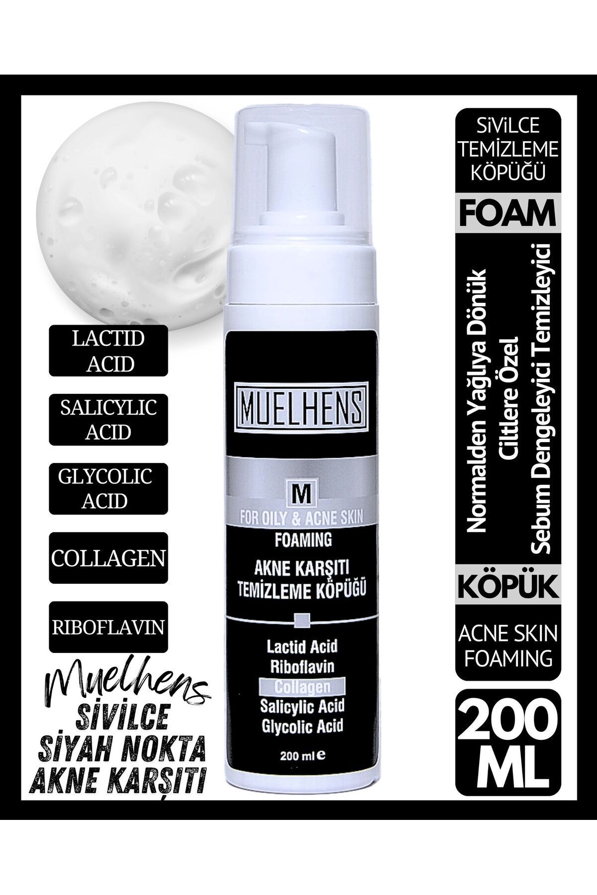 Siyah Nokta, Ve Karşıtı Cilt Temizleme Köpüğü 200 ml