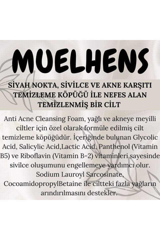 Muelhens Siyah Nokta, Ve Karşıtı Cilt Temizleme Köpüğü 200 ml