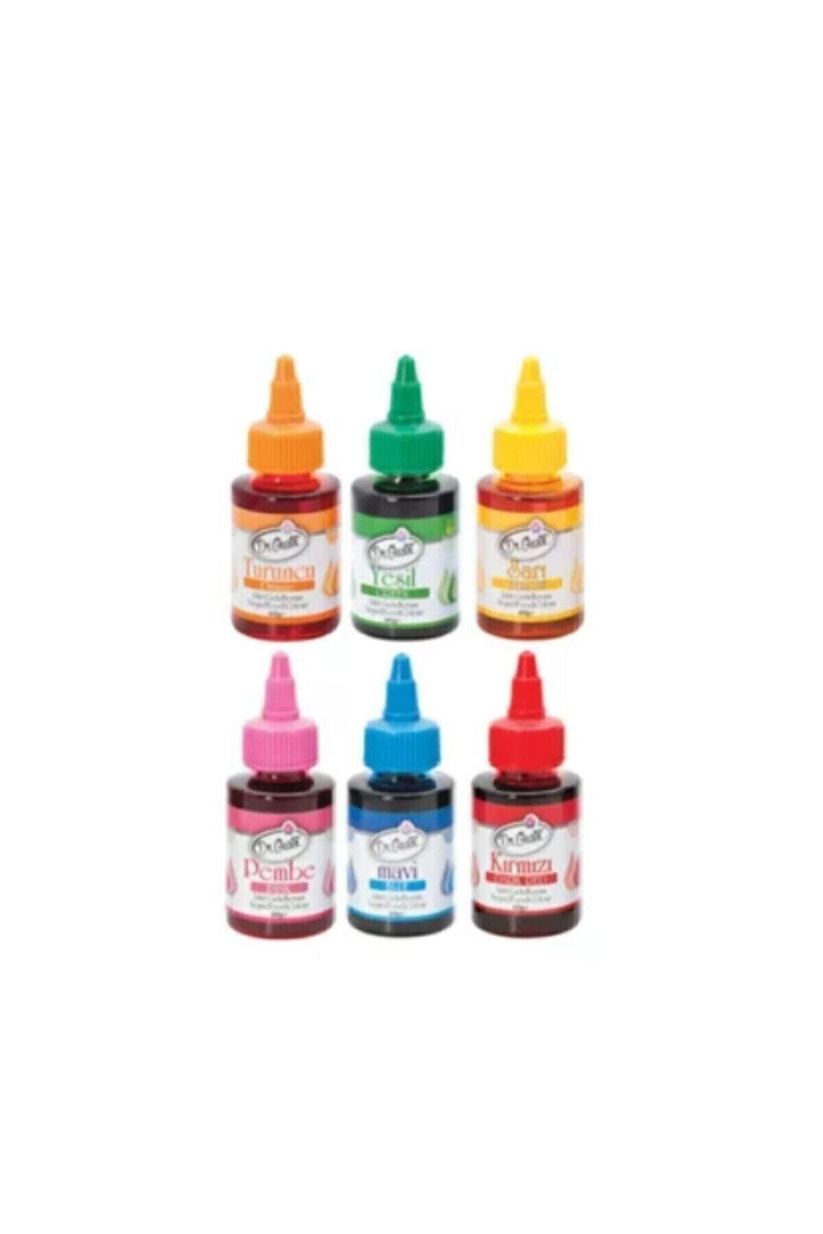 Dr Gusto 60 gr 6 Lı Sıvı Gıda Boyası Sarı Pembe Kırmızı Turuncu Yeşil Mavi