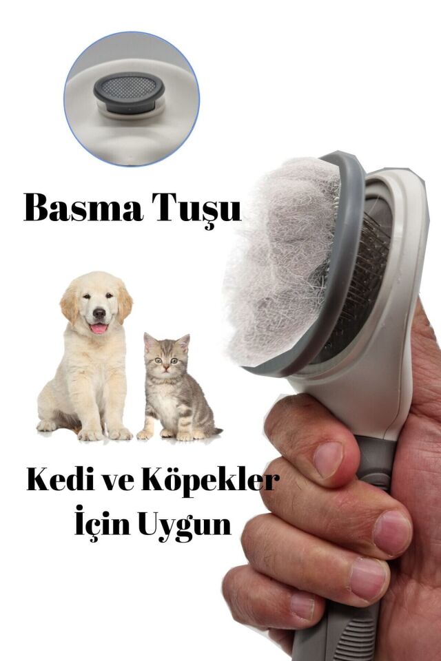 Toptanabi Otomatik Temizlenen Tuşlu Evcil Hayvan Fırçası Kedi Köpek Tüy Toplayıcı Tarak