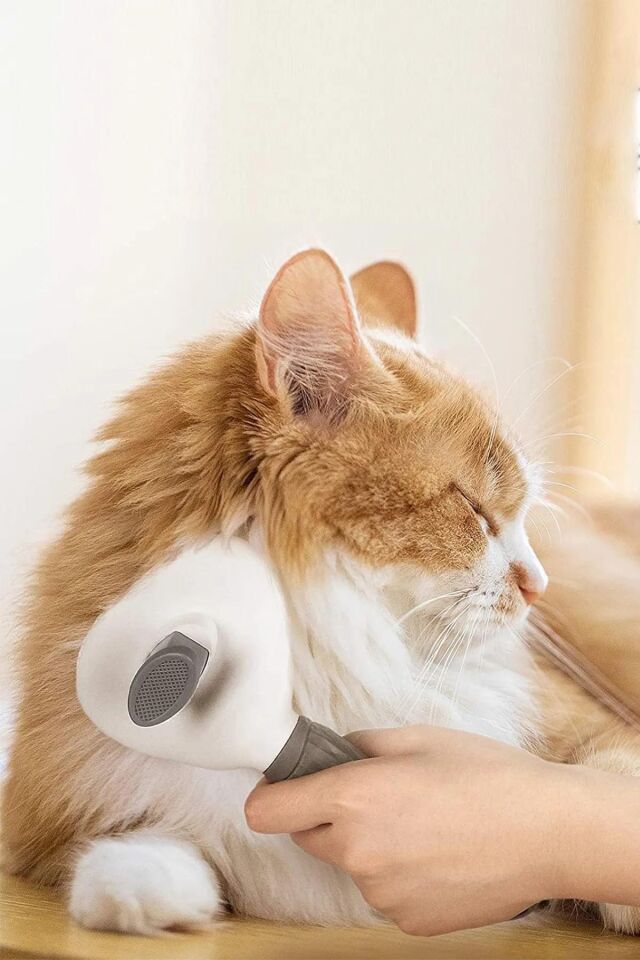 Otomatik Temizlenen Tuşlu Evcil Hayvan Fırçası Kedi Köpek Tüy Toplayıcı Tarak