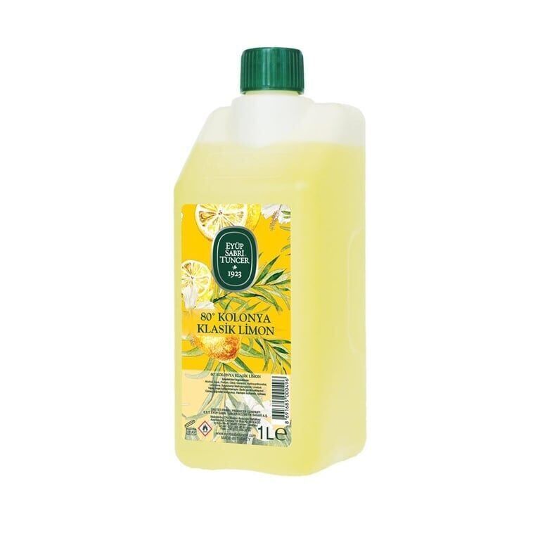 Eyüp Sabri Tuncer 80° Alkollü Kolonya 1 Lt Pet Limon Paket (6 Adet)