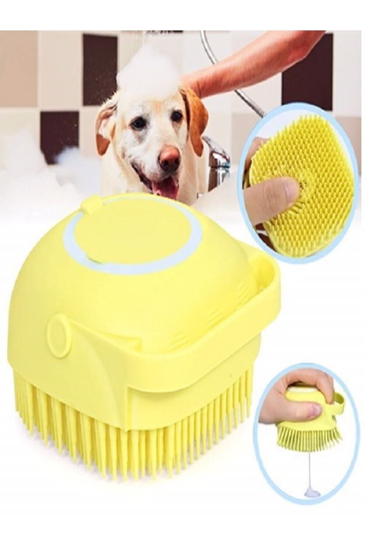 Şampuan Hazneli Kedi Ve Köpek Evcil Hayvan Yıkama Fırçası Silikon