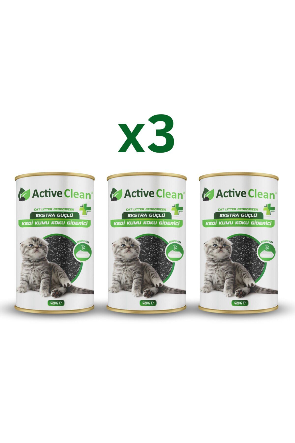 Clean Plus Kedi Kumu Koku Giderici 420g 3’lü Set