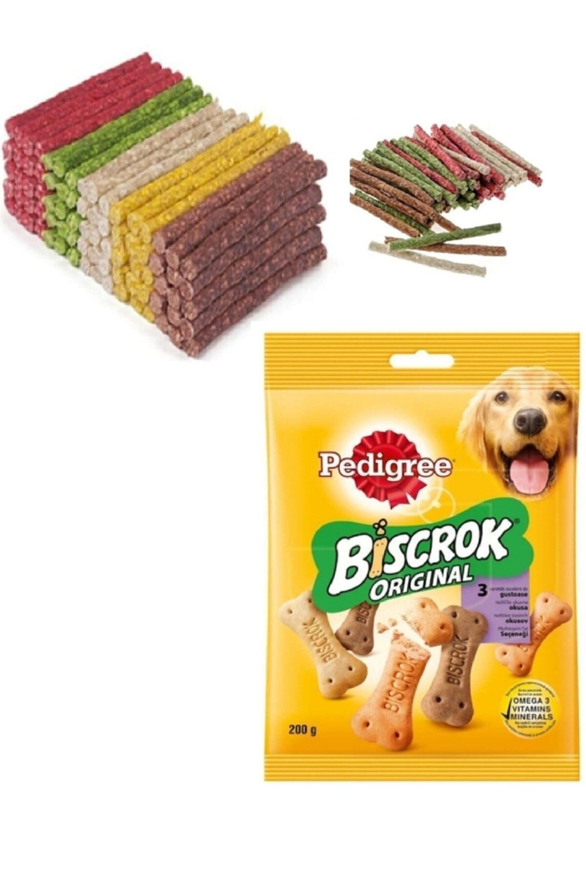 Munchy Çubuk Köpek Ödül 14 Cm 6-7 Gr 100'lü Ve Biscrok Köpek Ödülü 200 Gr