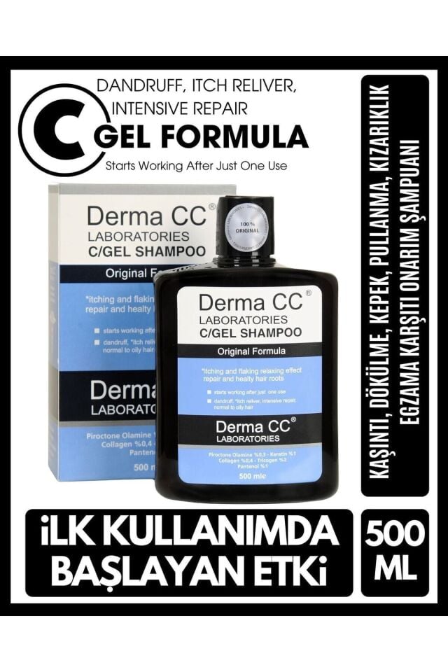 Derma CC LABORATORIES C/gel Shampoo - Saç Köklerini Onaran Bakım Şampuanı 500 ml