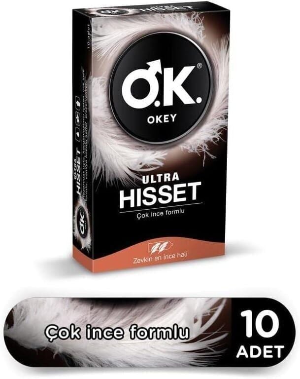 Okey Prezervatif 10 Adet - Ultra Hisset Koli (100 Adet)