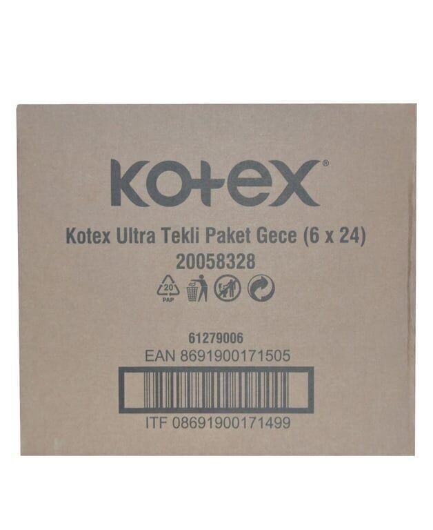 Kotex Ultra 6'lı Gece Hijyenik Ped Koli (24 Adet)
