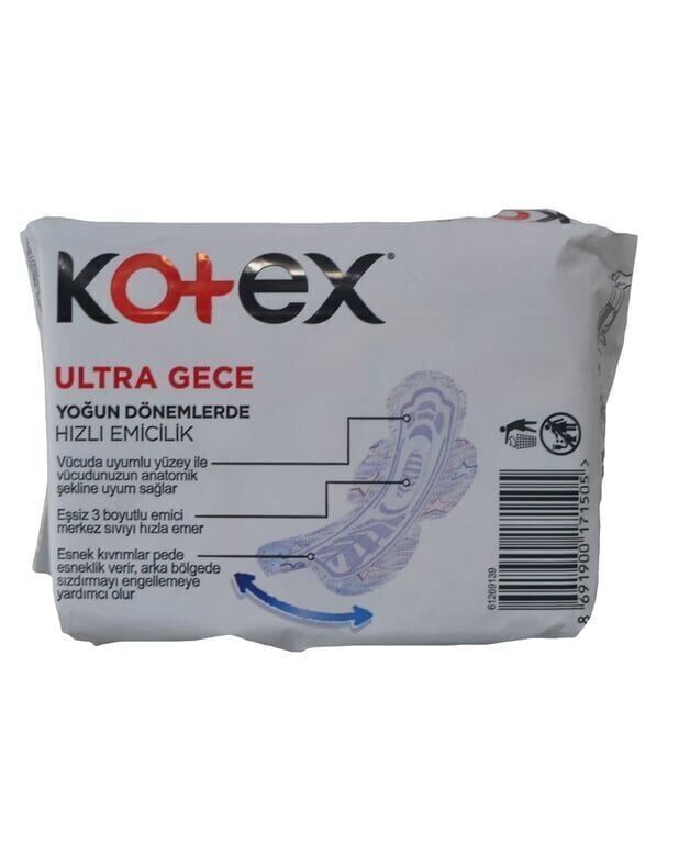 Kotex Ultra 6'lı Gece Hijyenik Ped Koli (24 Adet)
