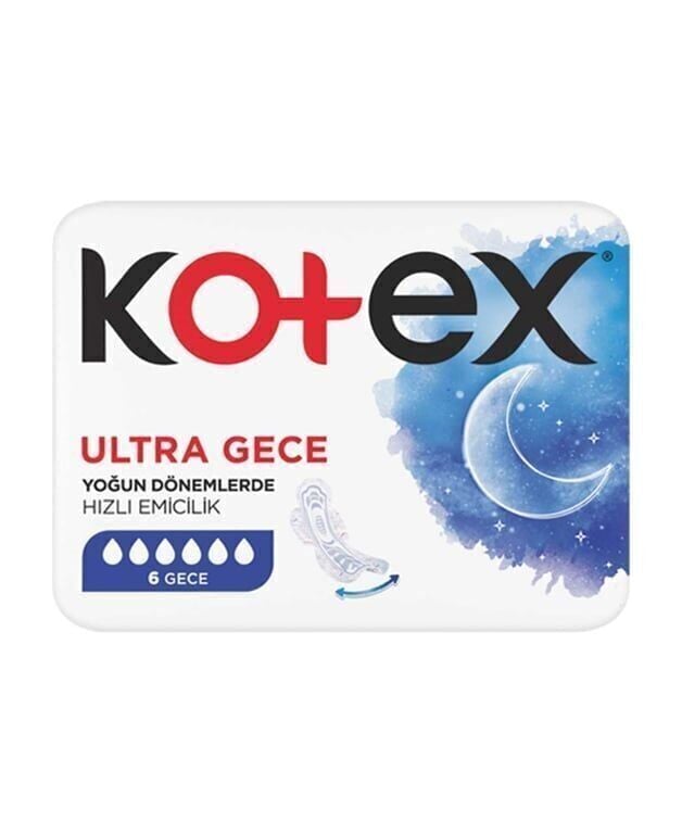 Kotex Ultra 6'lı Gece Hijyenik Ped Koli (24 Adet)