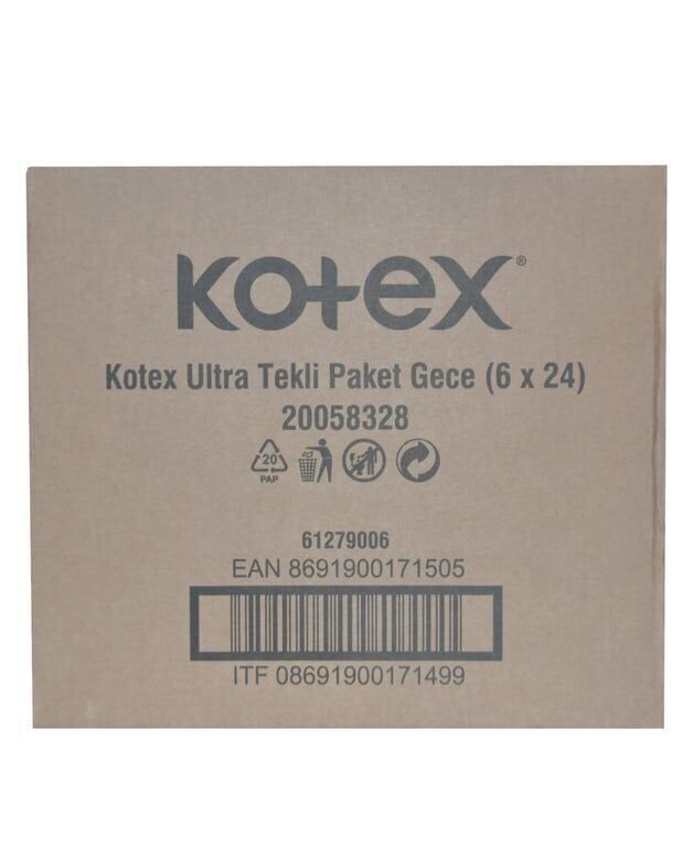 Kotex Ultra 6'lı Gece Hijyenik Ped Koli (24 Adet)