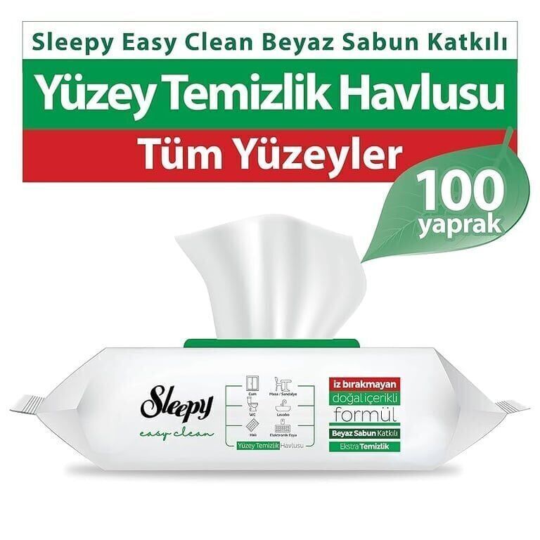 Sleepy Yüzey Temizlik Havlusu Yüzey Temizleyici 100'lü Adet (1 Adet)