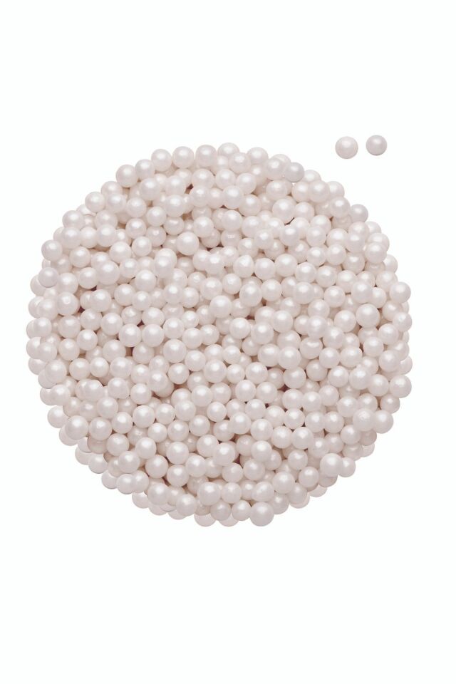 4 Mm Boncuk Inci Görünüm Pasta Süsleme Şekeri Sedef 100 gr