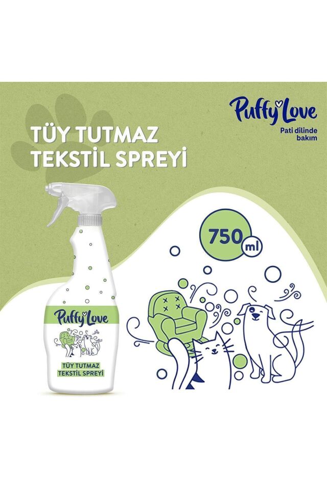 Hayvan Dostu Tüy Tutmaz Tekstil Spreyi 750 Ml X2 Adet