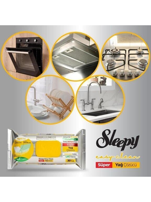 Sleepy Easy Clean Yağ Çözücü Havlu Islak Mendil 30 Yaprak Adet (1 Adet)