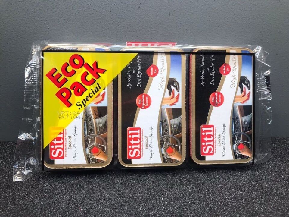 Sitil Evalı Sünger 3'lü Ekopack Naturel Koli (96 Adet)