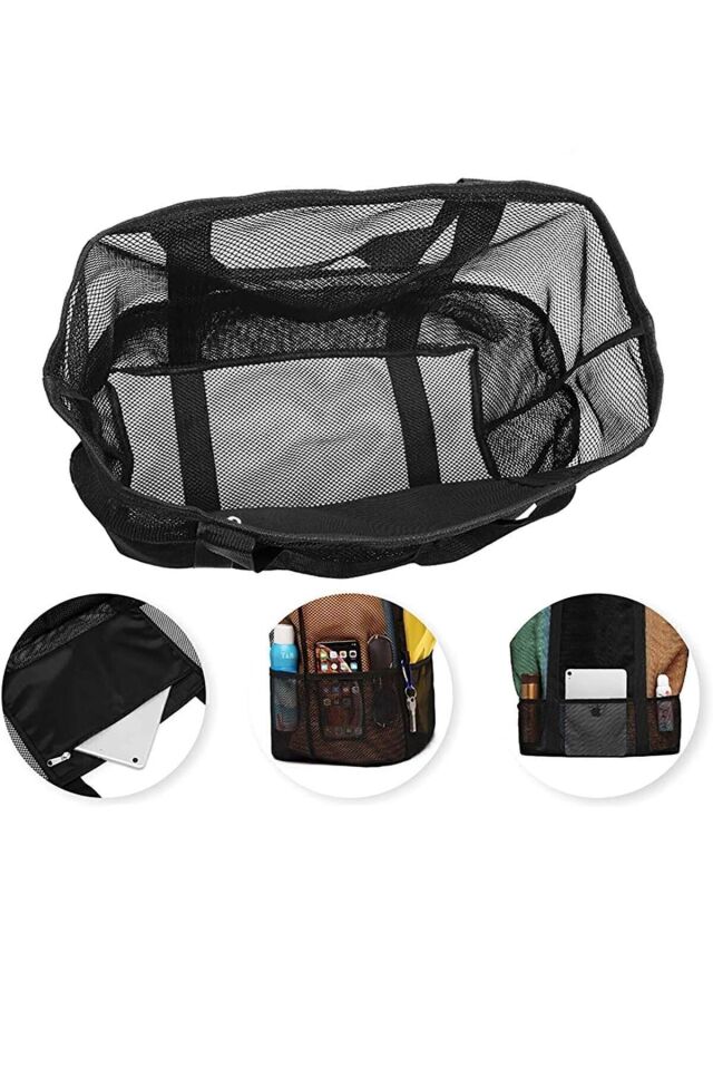 Bybaby Plaj Çantası Piknik Çantası Büyük Boy Çok Cepli Kum Tutmaz Kadın Plaj Çantası