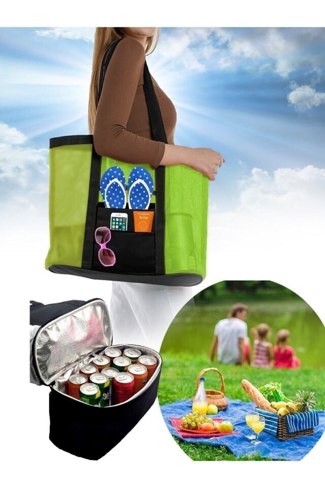 Bybaby Sıcak Soğuk Korumalı Buzluk Piknik Kamp Seyahat Veya Plaj Çantası