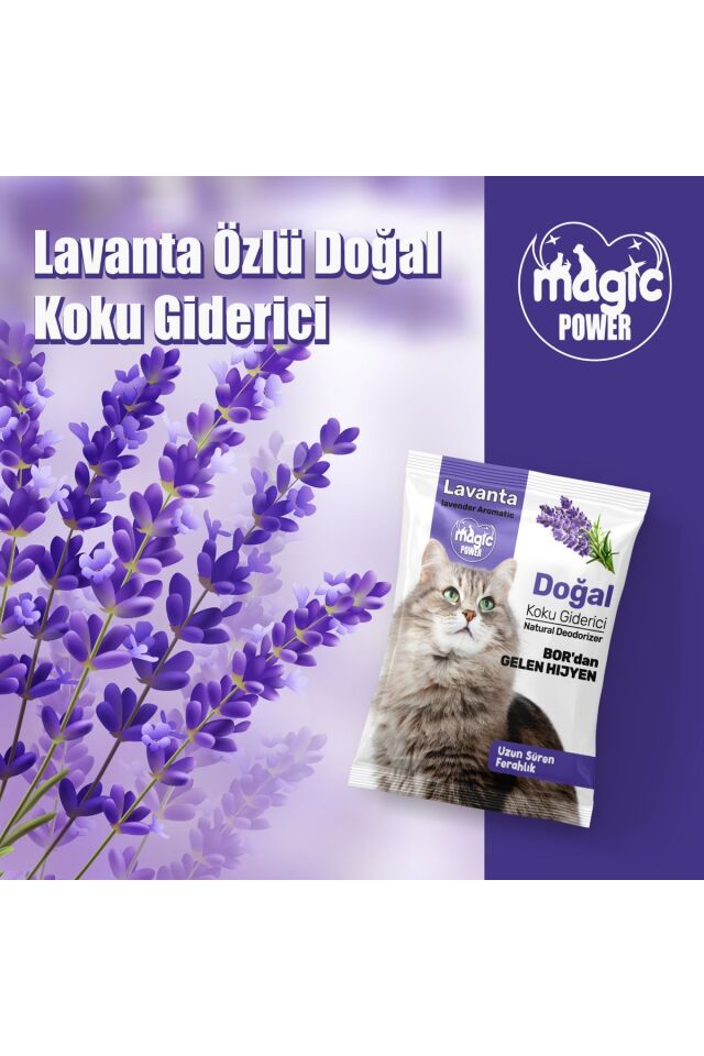 Lavanta Kokulu Koku Giderici 25gr 20'li Paket, Doğal Kedi Kumu Koku Giderici