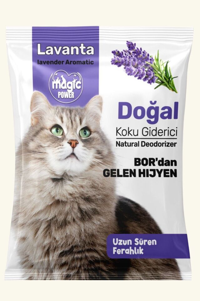 Lavanta Kokulu Koku Giderici 25gr 20'li Paket, Doğal Kedi Kumu Koku Giderici