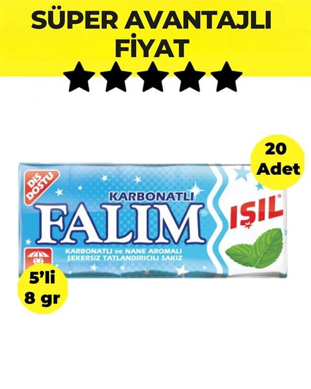 Falım Işıl 5'li 8 gr 20 Adet Sakız