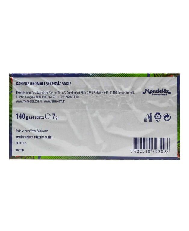 Falım Sakız 7 gr 20'li Paket Karpuz Aromalı