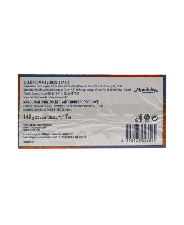 Falım Sakız 7 gr 20'li Paket Çilek Aromalı