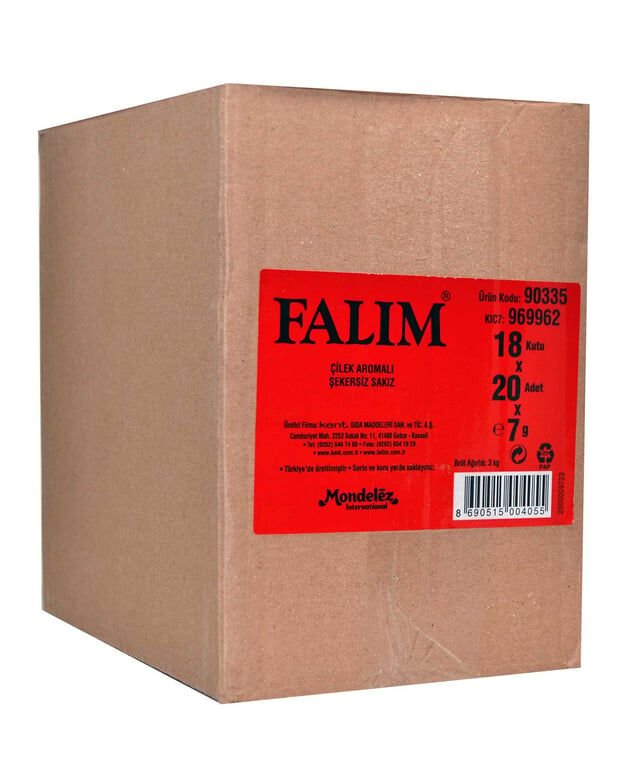 Falım Sakız 7 gr 20'li Paket Çilek Aromalı