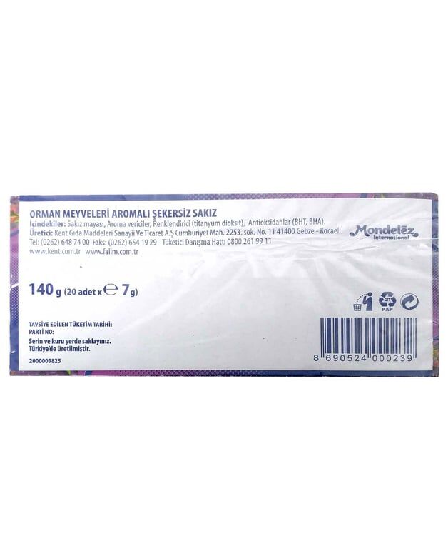 Falım Sakız 7 gr 20'li Paket Orman Meyve Aromalı