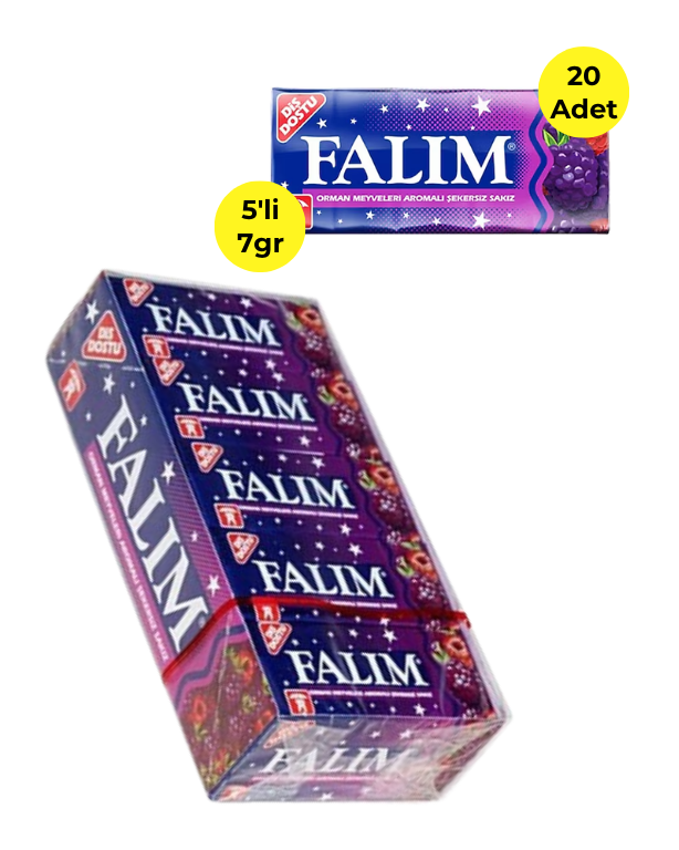 Falım Sakız 7 gr 20'li Paket Orman Meyve Aromalı