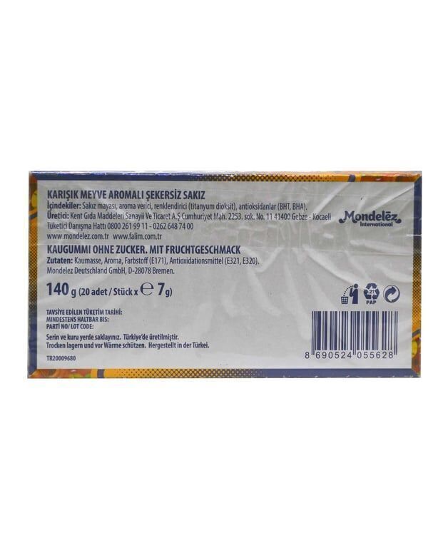 Falım Sakız 7 gr 20'li Paket Karışık Meyve Aromalı