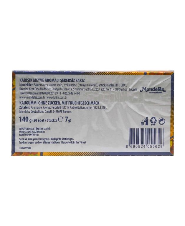 Falım Sakız 7 gr 20'li Paket Karışık Meyve Aromalı