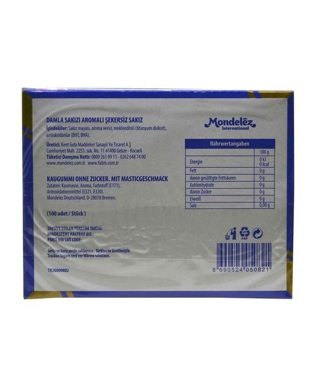 Falım Sakız 100'lü Paket Damla Sakız Aromalı