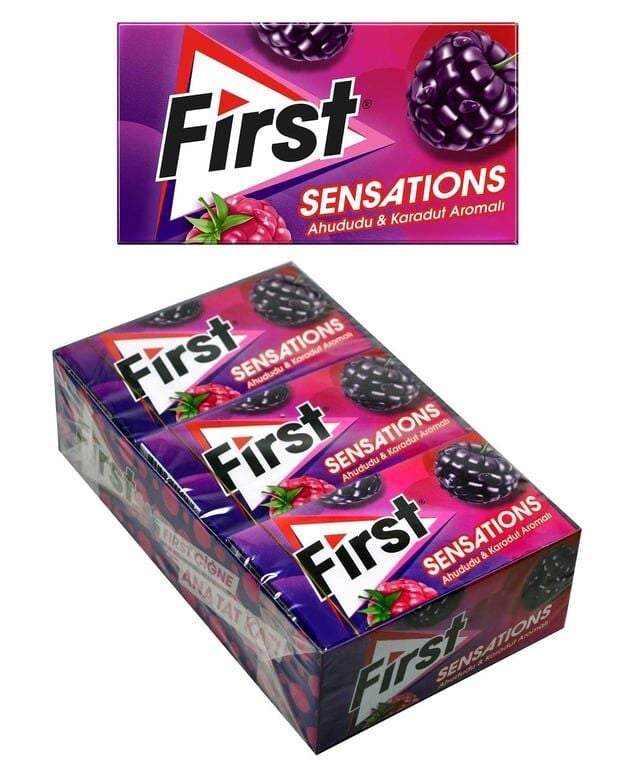 First Sensations Sakız 27 gr 12'li Paket Ahududu & Karadut Aromalı