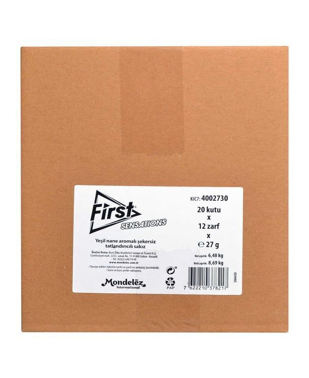 First Sensations Sakız 27 gr 12'li Paket Yeşil Nane Aromalı