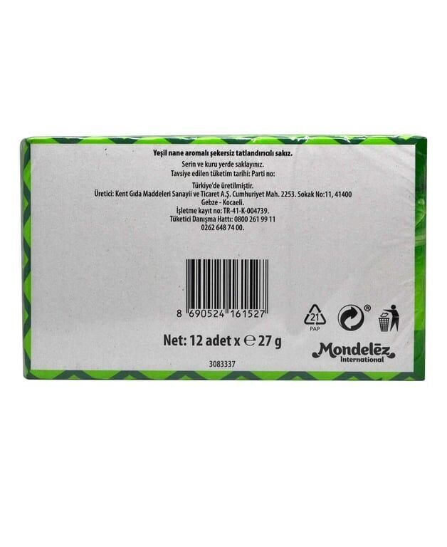 First Sensations Sakız 27 gr 12'li Paket Yeşil Nane Aromalı