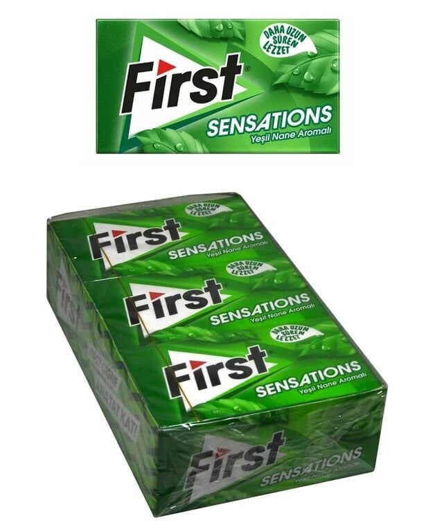 First Sensations Sakız 27 gr 12'li Paket Yeşil Nane Aromalı