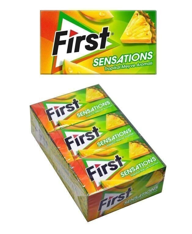 First Sensations Sakız 27 gr 12'li Paket Tropikal Meyve Aromalı