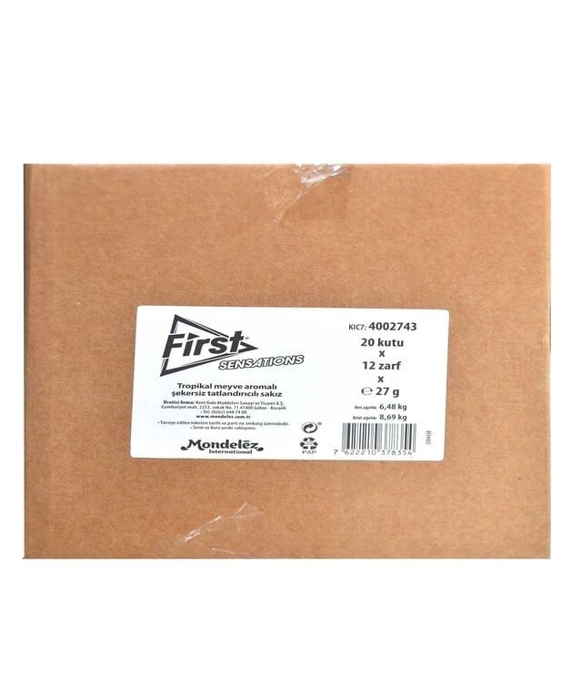 First Sensations Sakız 27 gr 12'li Paket Tropikal Meyve Aromalı