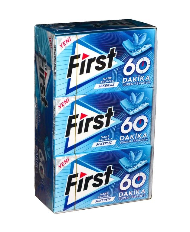 First 60 Dakika Sakız 27 gr x 12'li Paket Nane Aromalı