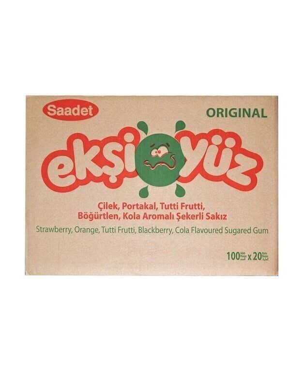 Ekşi Yüz Sakız 100'lü Paket Çilek Aromalı