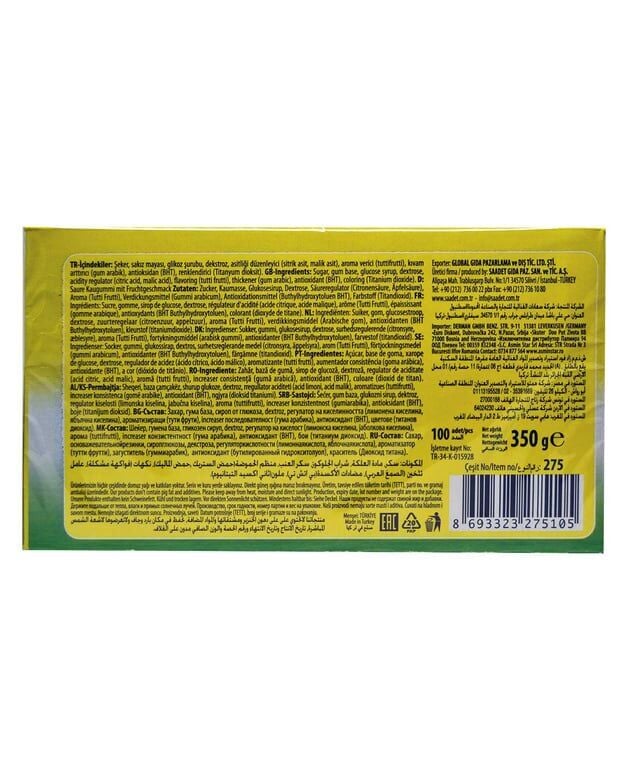 Ekşi Yüz 100'lü Paket Tutti Frutti Aromalı Sakız