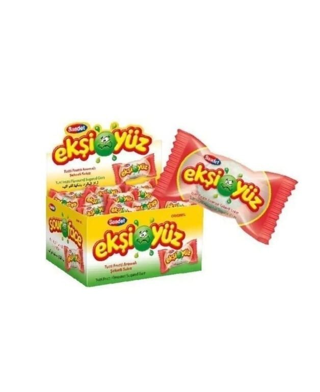Ekşi Yüz 100'lü Paket Tutti Frutti Aromalı Sakız