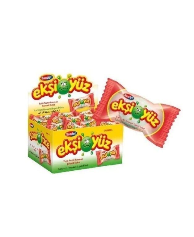 Ekşi Yüz 100'lü Paket Tutti Frutti Aromalı Sakız