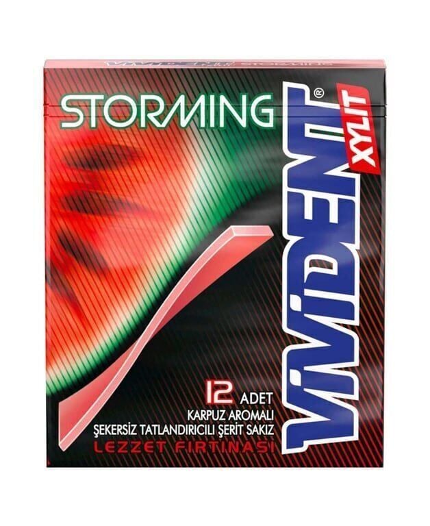 Vivident Storming Karpuz Aromalı Sakız 33gr X 18'li Paket