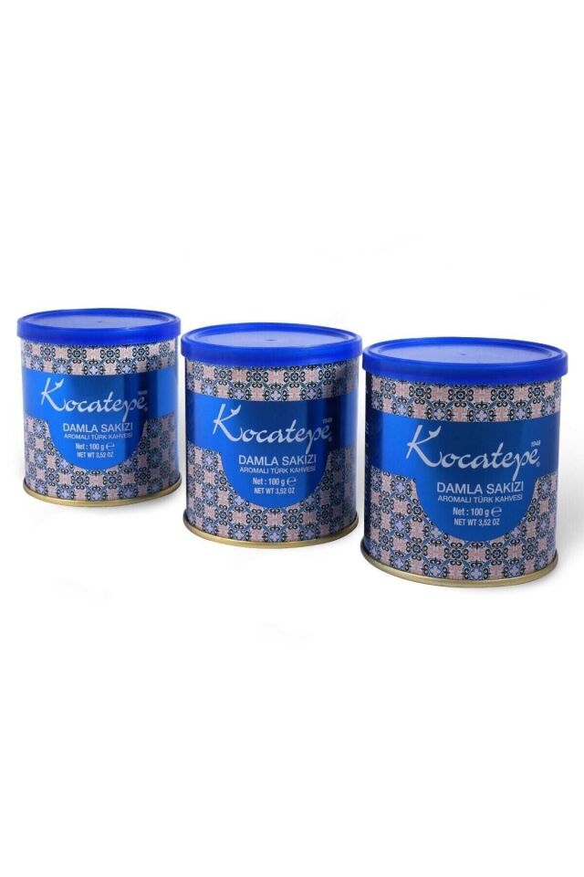 Kocatepe Kahve Damla Sakızlı Türk Kahvesi Teneke 100 Gr 3'lü Paket