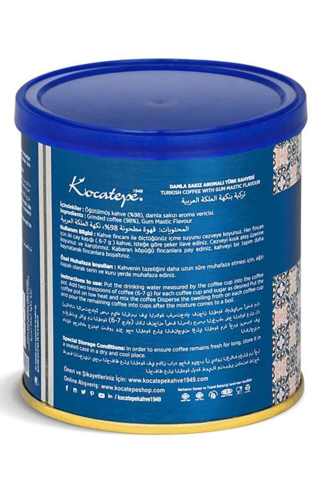 Kocatepe Damla Sakızlı Türk Kahvesi Teneke 100 Gr 3'lü Paket