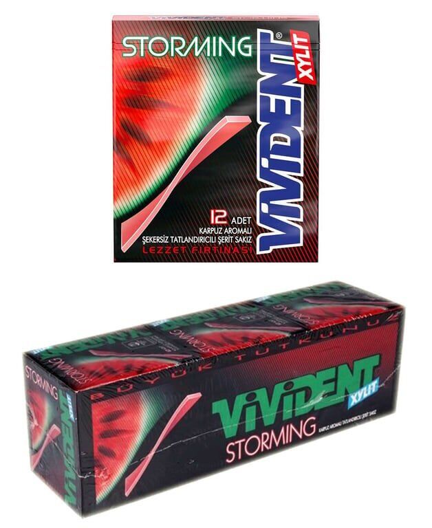 Vivident Storming Karpuz Aromalı Sakız 33gr X 18'li Paket